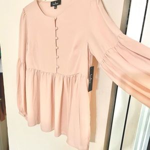 (New) Lulus babydoll pink blouse w/tag